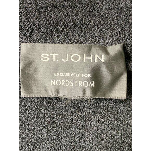 St. John x Nordstrom Jet Black Knit Blazer Jacket Size M 10 Stretch RL10200 EUC - Picture 5 of 9